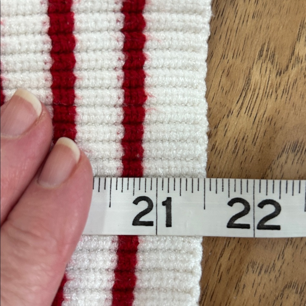 Mango White and Red Striped V-Neck Sweater - Picture 7 of 7